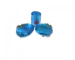 16 - 20mm Turquoise Floral Lampwork Glass Bead, 3 beads 16 - 20mm Turquoise Floral Lampwork Glass Bead, 3 beads