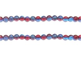 (image for) 6mm Pale Red/Blue Crackle Frosted Duo Bead, approx. 46 beads