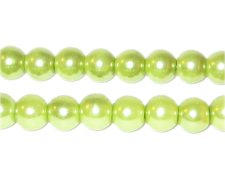 (image for) 8mm Round Apple Green Glass Pearl Bead, approx. 56 beads