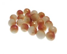 (image for) Approx. 1oz. x 10mm Rust/White Glass Beads