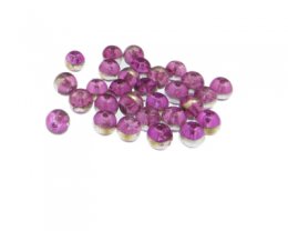 (image for) Approx. 1oz. x 6mm Crimson Glass Bead w/Silver Line