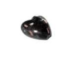 28mm Black Foil Heart Lampwork Glass Bead 28mm Black Foil Heart Lampwork Glass Bead