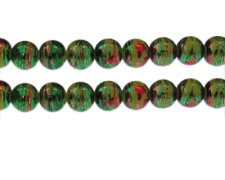 (image for) 10mm Jungle Abstract Glass Bead, approx. 17 beads