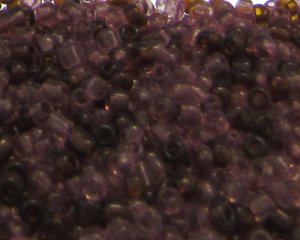 (image for) 11/0 Brown and Plum Transparent Glass Seed Bead, 1oz. Bag