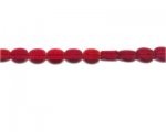 10mm Red Pillow Pressed Glass Bead, 13" string 10mm Red Pillow Pressed Glass Bead, 13" string