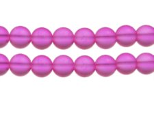 (image for) 12mm Magenta Sea/Beach-Style Glass Bead, approx. 13 beads