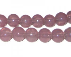 12mm Mallow Jade-Style Glass Bead, approx. 18 beads
