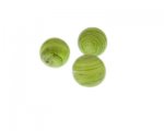 16mm Apple Green Stripe Lampwork Glass Bead, 3 beads 16mm Apple Green Stripe Lampwork Glass Bead, 3 beads
