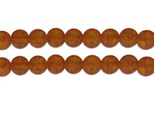(image for) 10mm Rust Crackle Frosted Glass Bead, approx. 17 beads