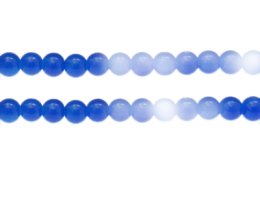 (image for) 8mm Blue/White Gemstone-Style Glass Bead, approx. 35 beads