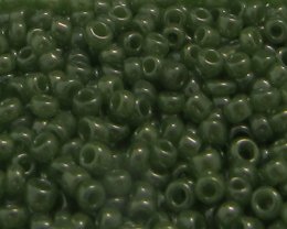 (image for) 11/0 Apple Green Ceylon Glass Seed Bead, 1oz. Bag