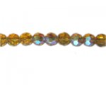 10mm Yellow Gold AB Finish Faceted Round Glass Bead, 13" string 10mm Yellow Gold AB Finish Faceted Round Glass Bead, 13" string