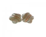 24mm Salmon/Green Pattern Lampwork Flower Glass Bead, 2 beads 24mm Salmon/Green Pattern Lampwork Flower Glass Bead, 2 beads