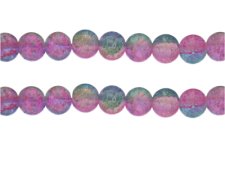 (image for) 10mm 3-Color Pastel Crackle Frosted Bead, approx. 17 beads
