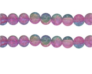 (image for) 10mm 3-Color Pastel Crackle Frosted Bead, approx. 17 beads