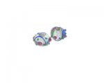 16 x 10mm Floral Lampwork Glass Bead, 2 beads - large hole 16 x 10mm Floral Lampwork Glass Bead, 2 beads - large hole