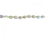 10 x 6mm Silver AB Finish Faceted Drop Glass Bead, 13" string 10 x 6mm Silver AB Finish Faceted Drop Glass Bead, 13" string