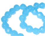 8mm Turquoise Faceted Round Semi-Opaque Glass Bead, 13" string 8mm Turquoise Faceted Round Semi-Opaque Glass Bead, 13" string