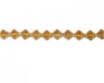 8mm Deep Gold Bi-cone Glass Bead, 2 x 12" strings 8mm Deep Gold Bi-cone Glass Bead, 2 x 12" strings
