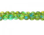 10mm Green Blossom Spray Glass Bead, approx. 21 beads