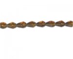 10 x 6mm Bronze Faceted Drop Glass Bead, 14" string 10 x 6mm Bronze Faceted Drop Glass Bead, 14" string