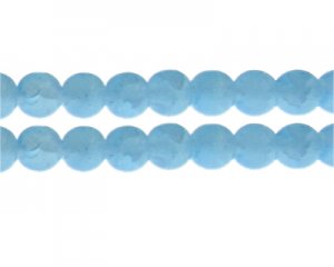 12mm Soft Turquoise Gemstone-Style Glass Bead, approx. 14 beads