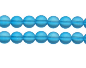 (image for) 12mm Turquoise Semi-Matte Glass Bead, approx. 13 beads