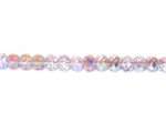 6 x 8mm Pink AB Finish Faceted Rondelle Glass Bead, 14" string 6 x 8mm Pink AB Finish Faceted Rondelle Glass Bead, 14" string