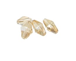 (image for) 20 x 14mm Apricot Pressed Glass Twisted Bicone Bead, 4 beads