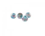 10mm Turquoise Floral Foil Lampwork Glass Bead, 4 beads 10mm Turquoise Floral Foil Lampwork Glass Bead, 4 beads