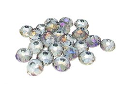 (image for) Approx. 1oz. x 10x8mm Silver Luster Glass Rondelle Bead, large hole