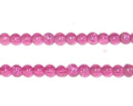(image for) 4mm Fuchsia Round Crackle Glass Bead, approx. 105 beads