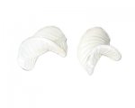 24 x 42mm White Leaf Handmade Lampwork Glass Bead, 2 beads 24 x 42mm White Leaf Handmade Lampwork Glass Bead, 2 beads
