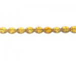 8 x 6mm Gold Faceted Oval Glass Bead, 13" string 8 x 6mm Gold Faceted Oval Glass Bead, 13" string