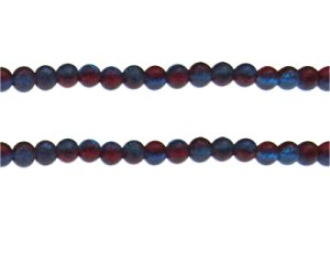 (image for) 6mm Red/Blue Crackle Frosted Duo Bead, approx. 46 beads