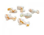 24 x 18mm Orange Stripe Fish Pressed Glass Bead, 6 beads 24 x 18mm Orange Stripe Fish Pressed Glass Bead, 6 beads