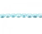 10mm Pale Blue Flat Round Pressed Glass Bead, 13" string 10mm Pale Blue Flat Round Pressed Glass Bead, 13" string