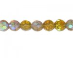 12mm Yellow Gold AB Finish Faceted Glass Bead, 14" string 12mm Yellow Gold AB Finish Faceted Glass Bead, 14" string