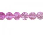 12mm Pink Crackle Glass Bead, faded. No Returns! 12mm Pink Crackle Glass Bead, faded. No Returns!
