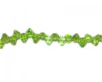 6mm Apple Green Side-Drilled Faceted Bi-cone Glass Bead, 12 bead 6mm Apple Green Side-Drilled Faceted Bi-cone Glass Bead, 12 bead