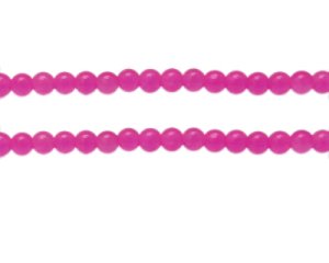 (image for) 6mm Hot Pink Gemstone-Style Glass Bead, approx. 48 beads