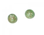 14mm Pale Green Floral Handmade Lampwork Glass Bead, 4 beads 14mm Pale Green Floral Handmade Lampwork Glass Bead, 4 beads