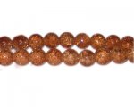 10mm Golden Brown Crackle Bead, approx. 21 beads
