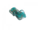 30 x 24mm Green Lampwork Polygon Glass Bead, 2 beads 30 x 24mm Green Lampwork Polygon Glass Bead, 2 beads