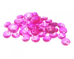 (image for) Approx. 1oz. x 8-12mm Fuchsia Glass Bead, top drill