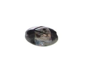 (image for) 30 x 24mm Black Foil Oval Lampwork Glass Bead