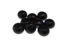(image for) 12 x 8mm Black Rondelle Glass Bead, 10 beads