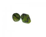 20 x 16mm Apple Green Zigzag Lampwork Glass Bead, 2 beads 20 x 16mm Apple Green Zigzag Lampwork Glass Bead, 2 beads