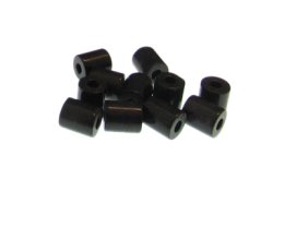 (image for) 10 x 8mm Black Column Glass Bead, 10 beads, large hole