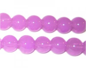 10mm Violet Jade-Style Glass Bead, approx. 21 beads